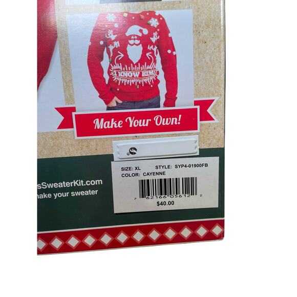 NWT Ugly Christmas Sweater Kit Men XL Women XXL Red Knit Sweater Reindeer Snow - Picture 8 of 11